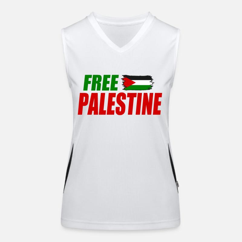 Free palestine Funktionelles Kontrast-Tank Top für Frauen