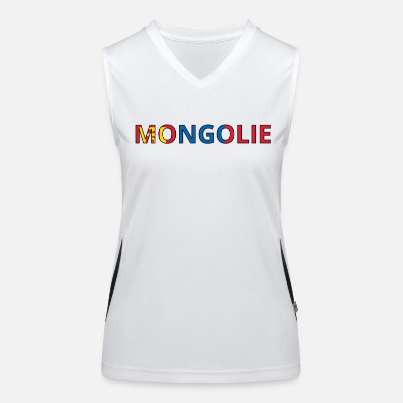 Drapeau Mongolie Débardeur respirant contrasté Femme