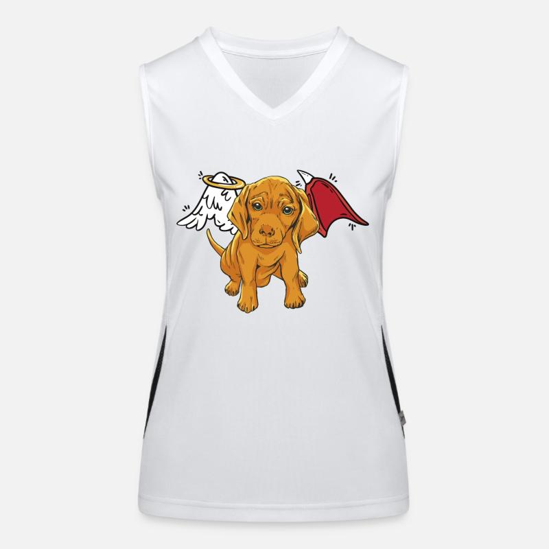 Dog Pets Angel Devil Wings Dogs Devilish Women's Functional Contrast Tank Top