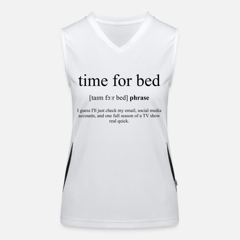 Time For Bed (Bettzeit) Definition Dictionary Funktionelles Kontrast-Tank Top für Frauen