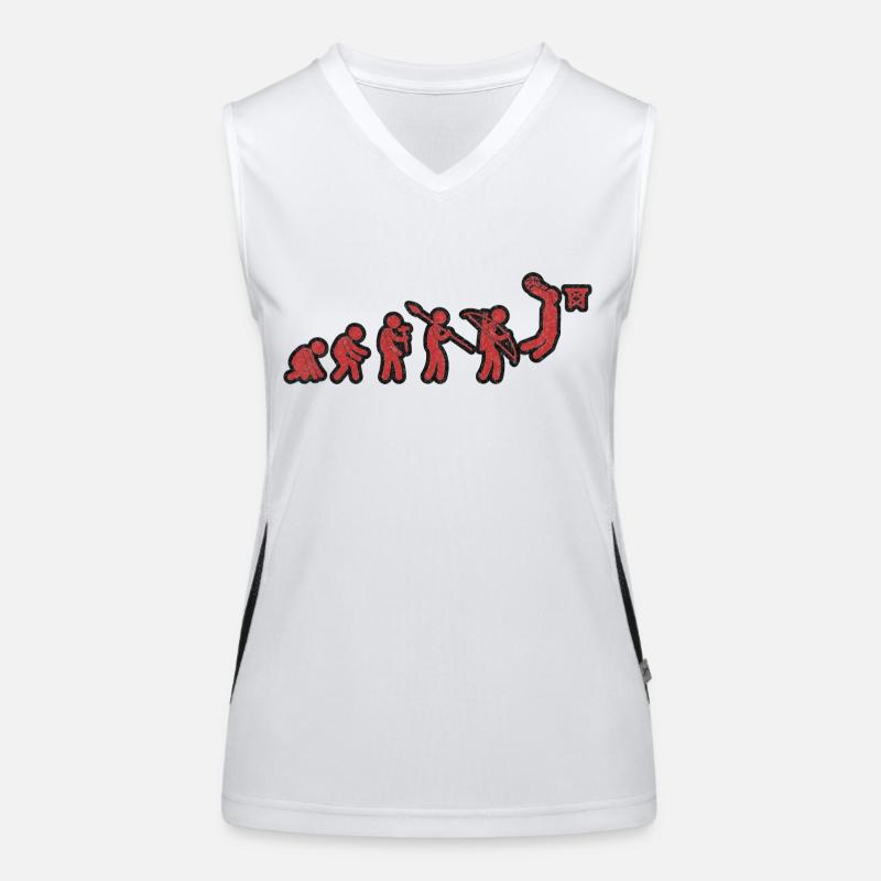 Evolution Basket-ball Rouge Grunge Débardeur respirant contrasté Femme