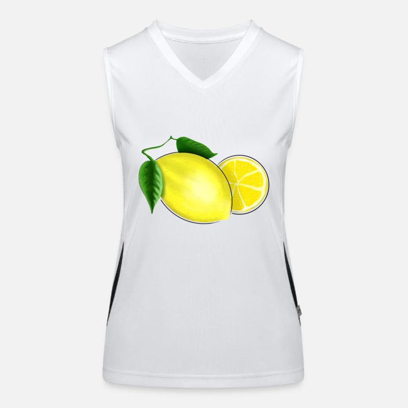 Citron frais avec feuille Débardeur respirant contrasté Femme