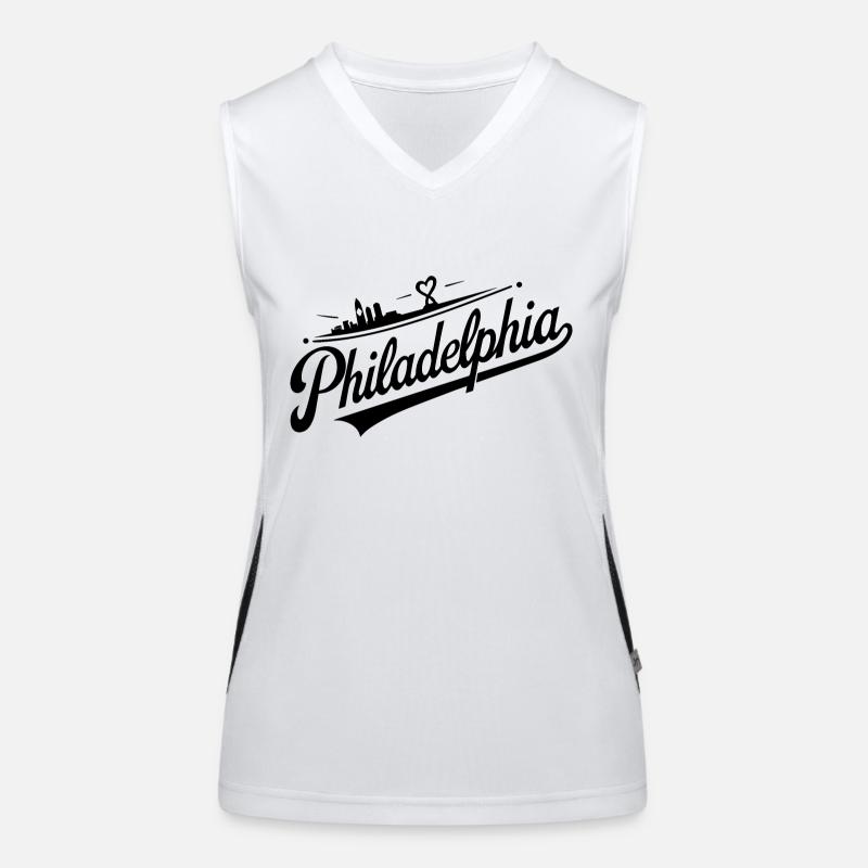 Pittsburgh Skyline and Bridge Script Logo in Bold Women's Functional Contrast Tank Top