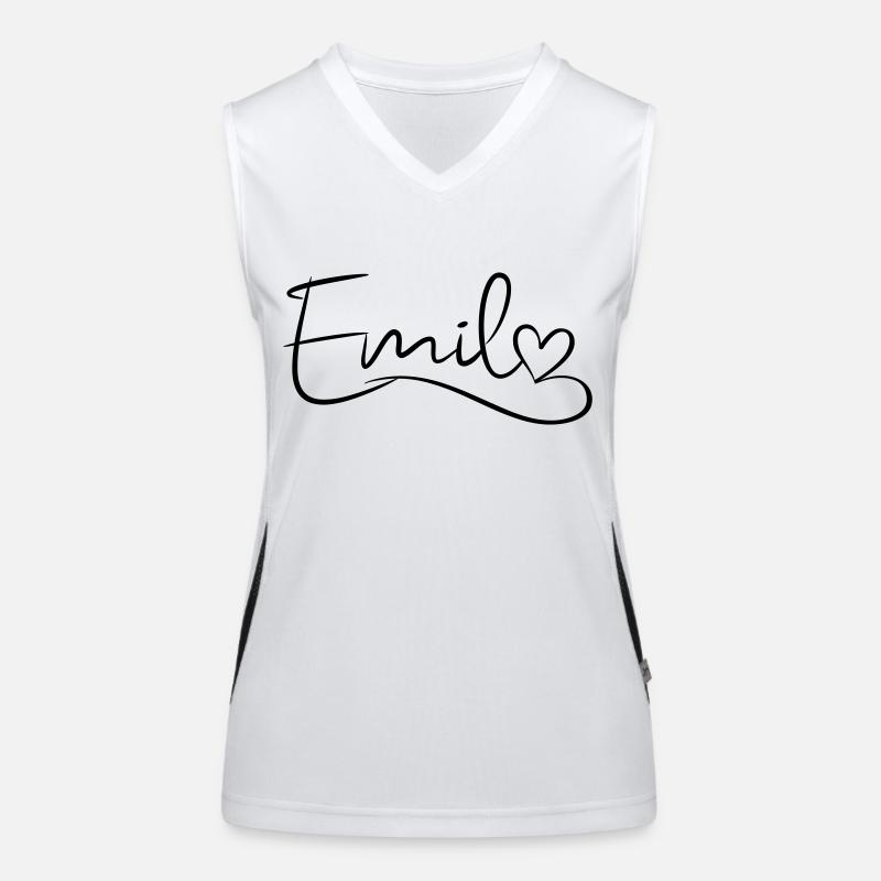 Emil surname First name Heart décor Women's Functional Contrast Tank Top
