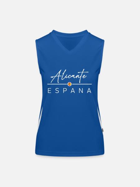 Espagne - Alicante - Espagne - España - Débardeur respirant contrasté Femme - bleu/blanc - Devant