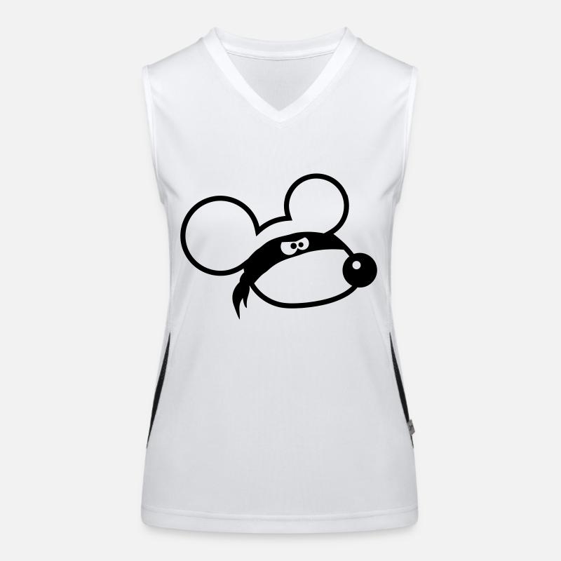 Mouse Evil Robber Ninja Raid Thief Cloth Eyes Women's Functional Contrast Tank Top