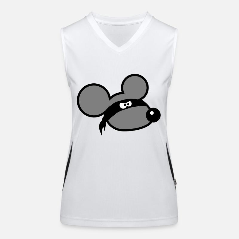 Mouse Evil Robber Ninja Raid Thief Cloth Eyes Women's Functional Contrast Tank Top