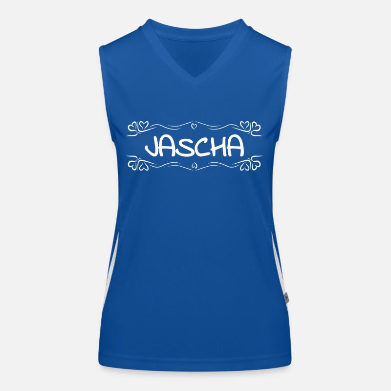 Name Jascha Funktionelles Kontrast-Tank Top für Frauen