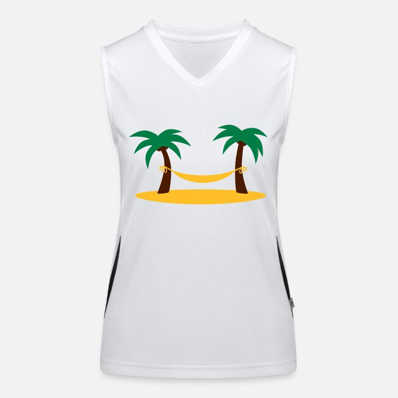 island_palms_and_hammock Women's Functional Contrast Tank Top