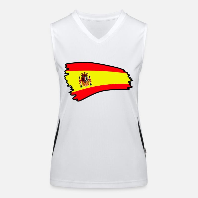 drapeau espagne españa Débardeur respirant contrasté Femme