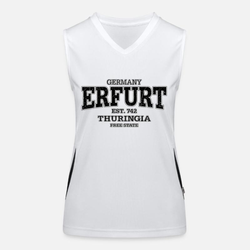 Erfurt Thuringia (black oldstyle) - Women's Functional Contrast Tank Top - white/black