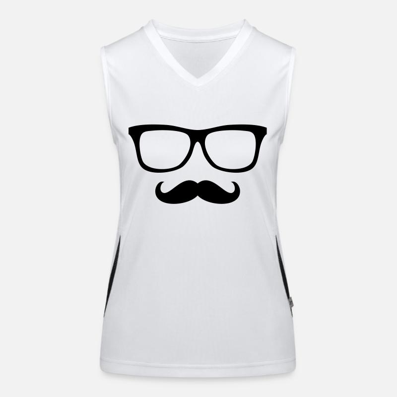 Moustache Glasses - Oberlippenbart Brille Women's Functional Contrast Tank Top