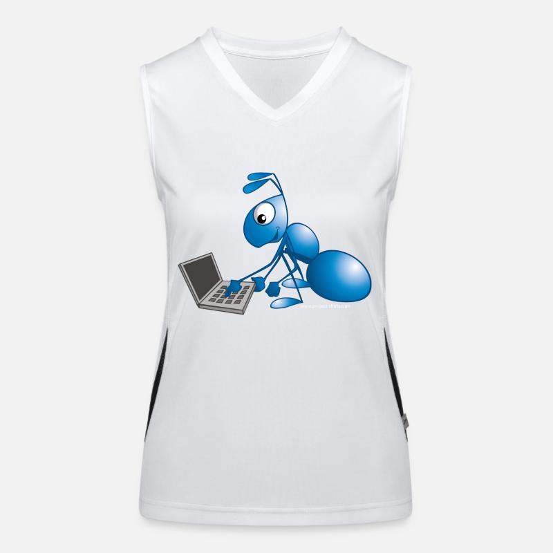 Ant with Laptop Débardeur respirant contrasté Femme