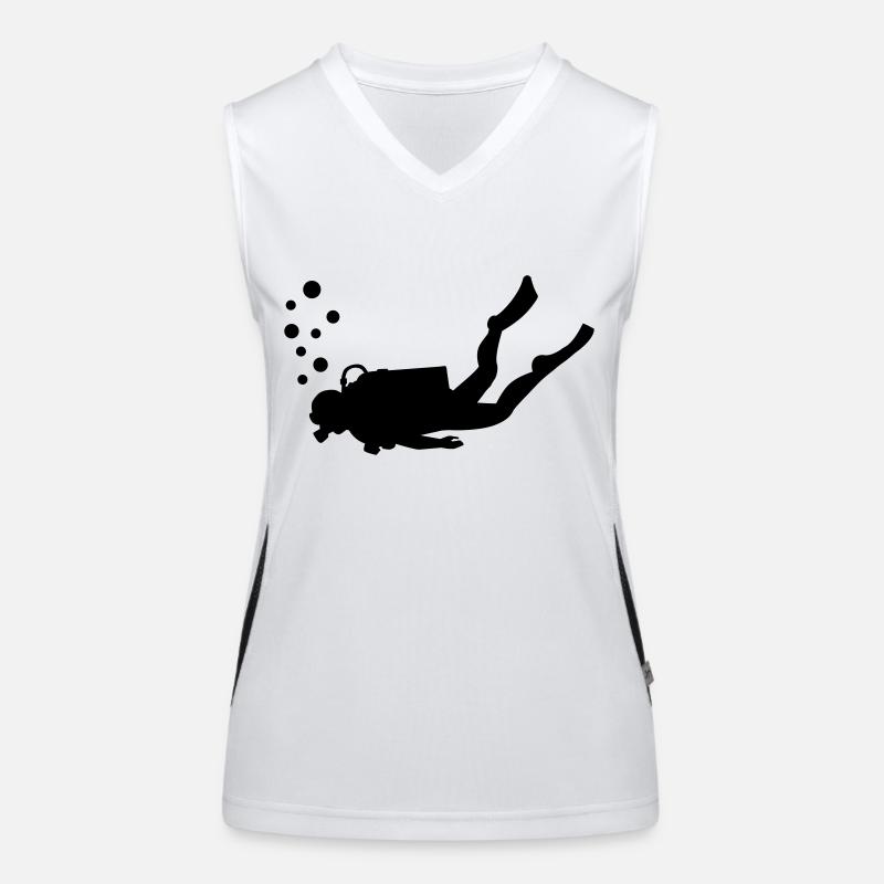 Scuba diver Women's Functional Contrast Tank Top