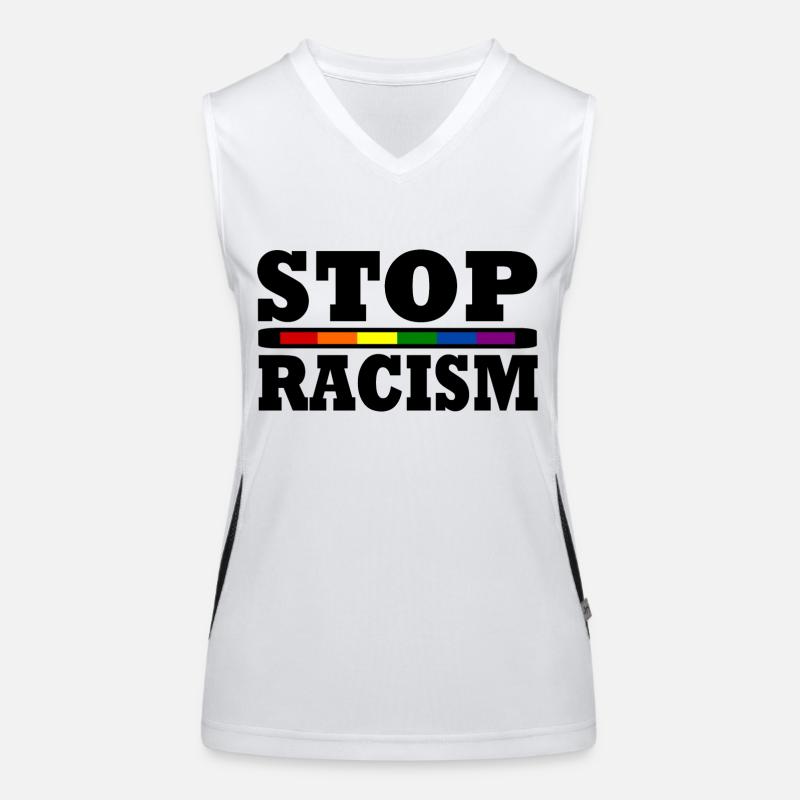 Stop Rassismus Funktionelles Kontrast-Tank Top für Frauen