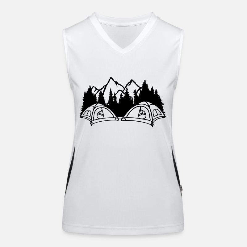 Berge Camper draußen leben Funktionelles Kontrast-Tank Top für Frauen