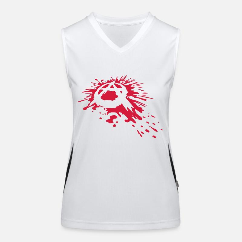 Spritzer Blut Anarchie Symbol Funktionelles Kontrast-Tank Top für Frauen