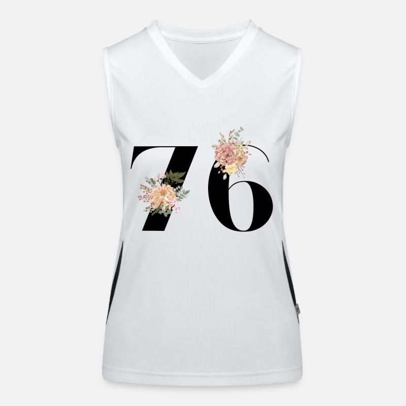 76e anniversaire fleuris (Cadeau de 76 ans) Débardeur respirant contrasté Femme