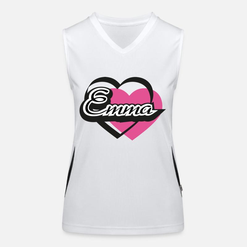 Name Emma Herz Funktionelles Kontrast-Tank Top für Frauen
