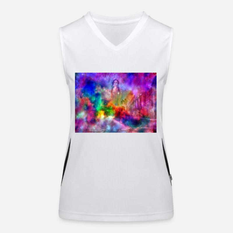 ANGELS4 - Women's Functional Contrast Tank Top - white/black