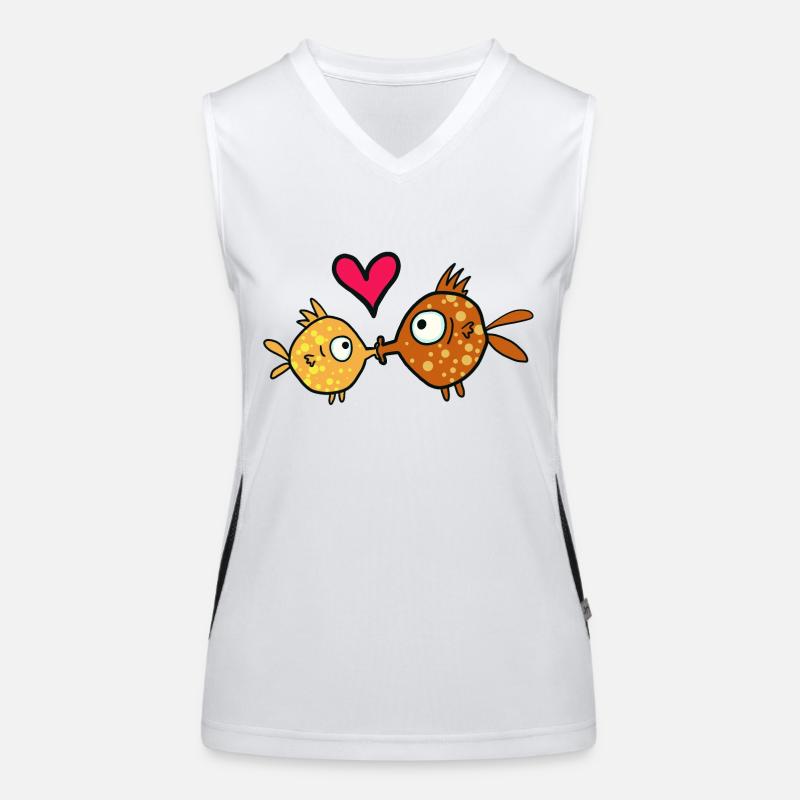 Baiser de poisson, embrasser le poisson Débardeur respirant contrasté Femme