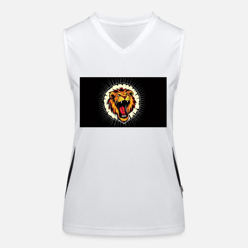 Design Lion - Women's Functional Contrast Tank Top - white/black