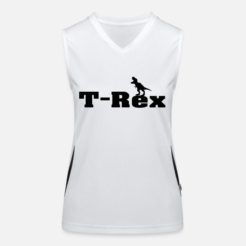T Rex - Women's Functional Contrast Tank Top - white/black