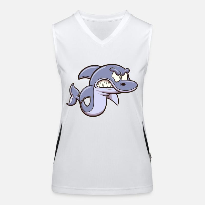 Wütender Hai Funktionelles Kontrast-Tank Top für Frauen
