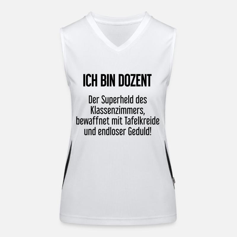 Dozent - Der Superheld des Klassenzimmers! Funktionelles Kontrast-Tank Top für Frauen