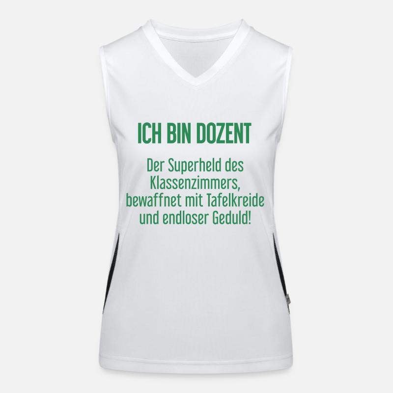 Dozent - Der Superheld des Klassenzimmers! Funktionelles Kontrast-Tank Top für Frauen