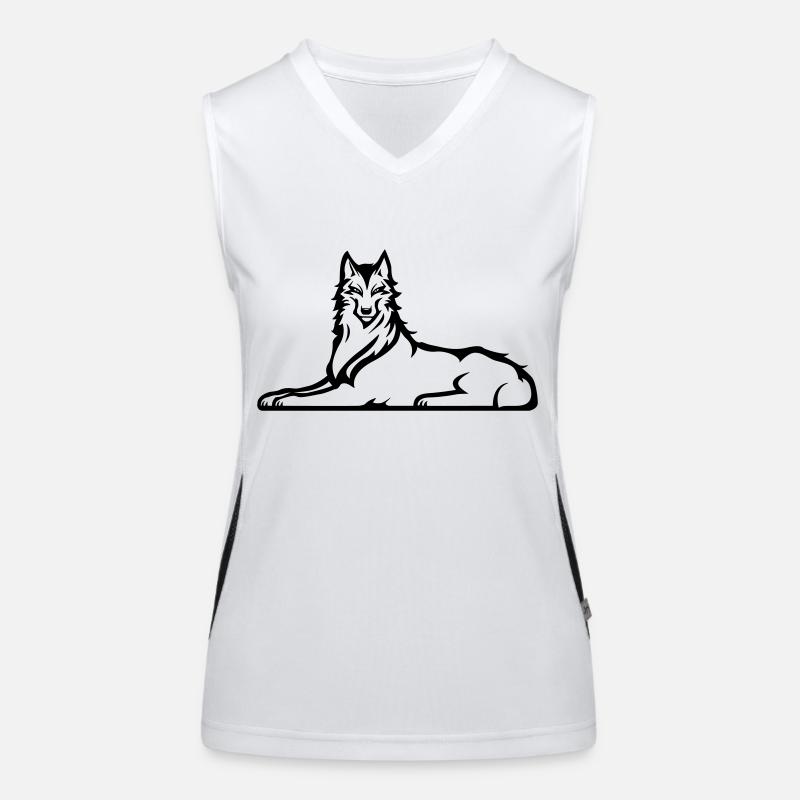 Tschetschenischer Wolf Funktionelles Kontrast-Tank Top für Frauen