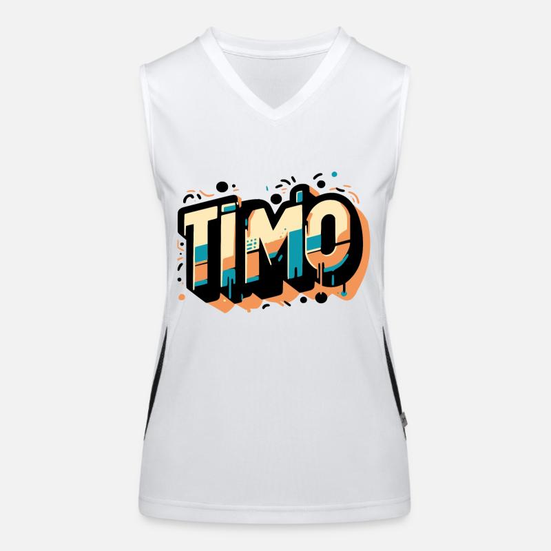 Timo Name Graffiti Women's Functional Contrast Tank Top