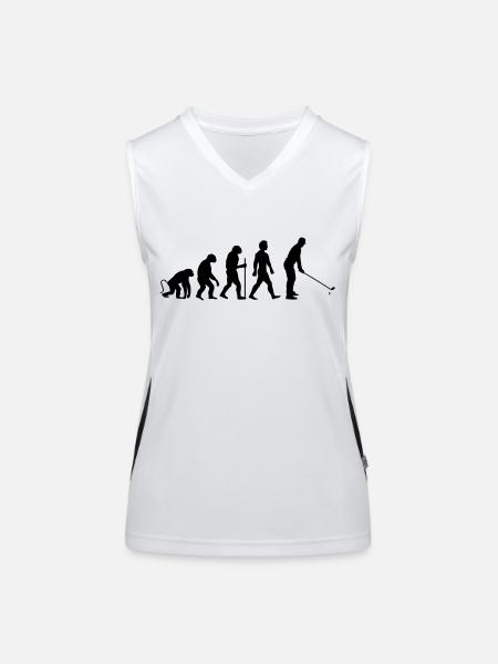 evolution golf - Funktionelles Kontrast-Tank Top für Frauen - Weiß/Schwarz - Vorne