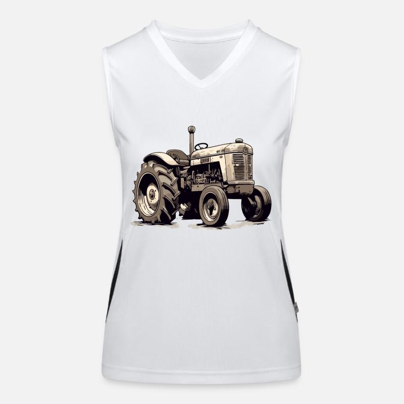 Altmodischer Traktor Funktionelles Kontrast-Tank Top für Frauen