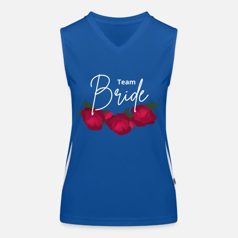 Team Bride Minimalistische rote Blume Funktionelles Kontrast-Tank Top für Frauen