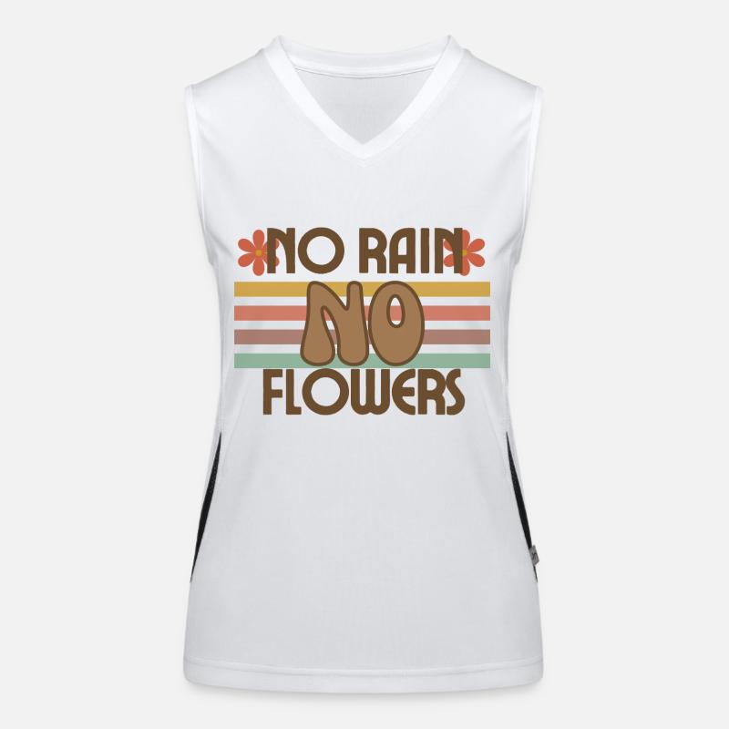 No Rain, No Flowers - Retro Vibes Funktionelles Kontrast-Tank Top für Frauen