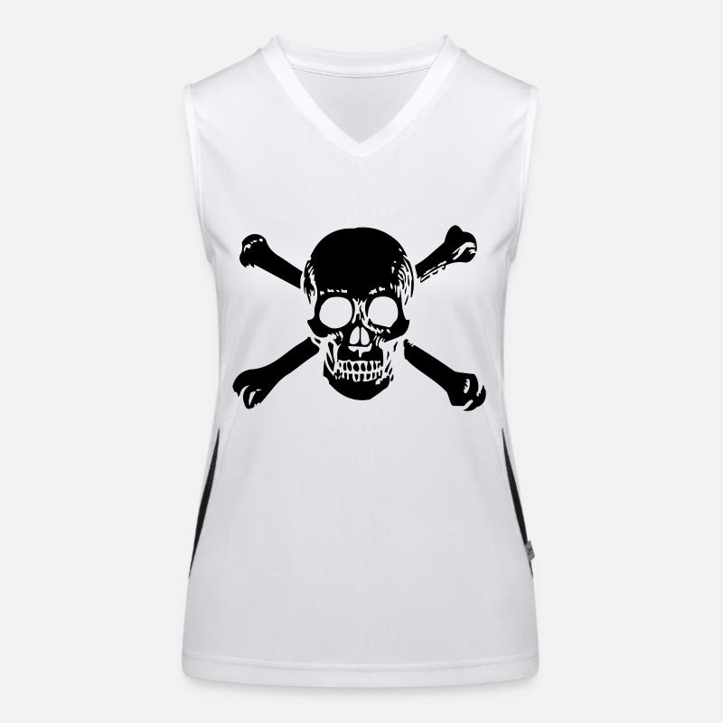 OLD SCHOOL SKULL 1C Women's Functional Contrast Tank Top