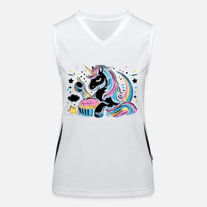 Einhorn Cupcake Herz Bäcker Backen Backen Cupcakes Funktionelles Kontrast-Tank Top für Frauen