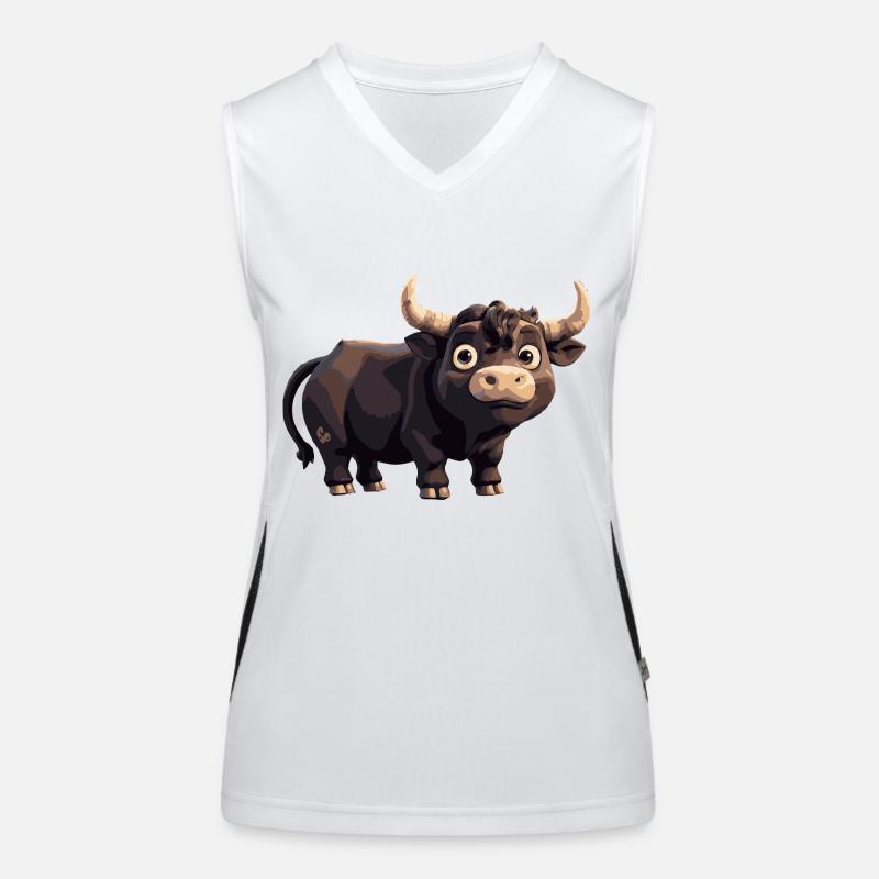 Stier Comic Funktionelles Kontrast-Tank Top für Frauen