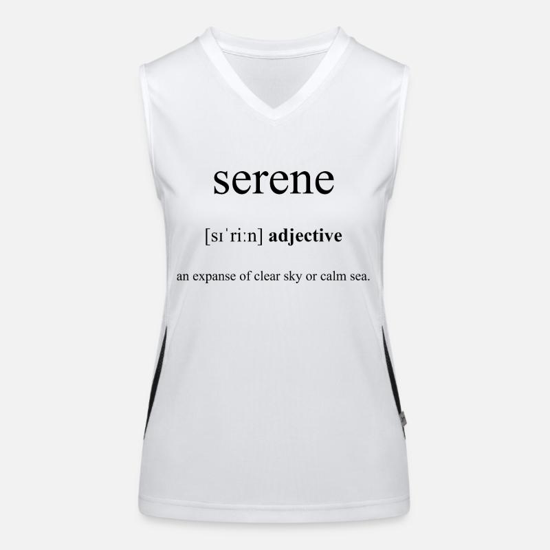 Serene Definition Dictionary Funktionelles Kontrast-Tank Top für Frauen