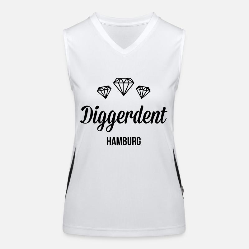 Diggerdent(c) Hamburg Diamonds Funktionelles Kontrast-Tank Top für Frauen