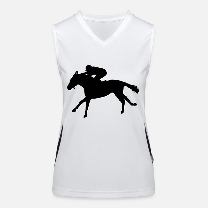 Pferd BLACK/white Funktionelles Kontrast-Tank Top für Frauen