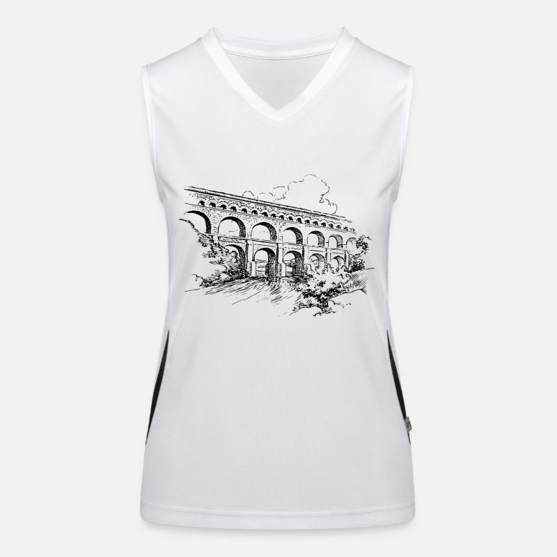 bridge bridge architecture architecture build2 - Women's Functional Contrast Tank Top - white/black