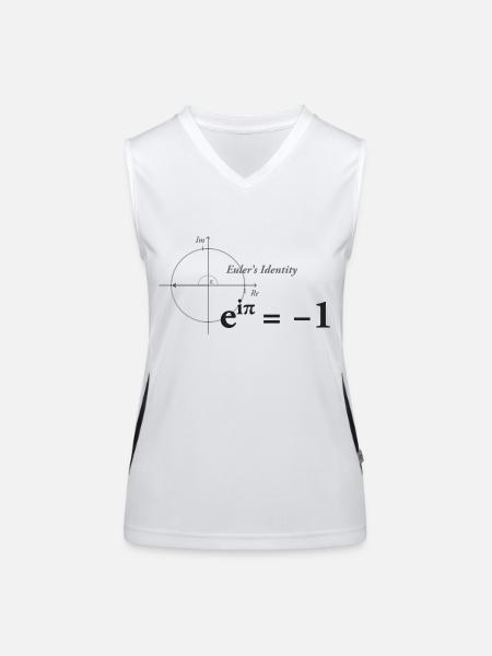 Euler identité mathématiques sombre - Débardeur respirant contrasté Femme - blanc/noir - Devant