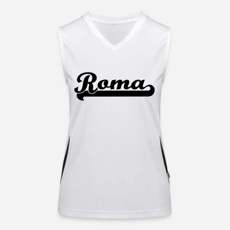 roma writing Women's Functional Contrast Tank Top