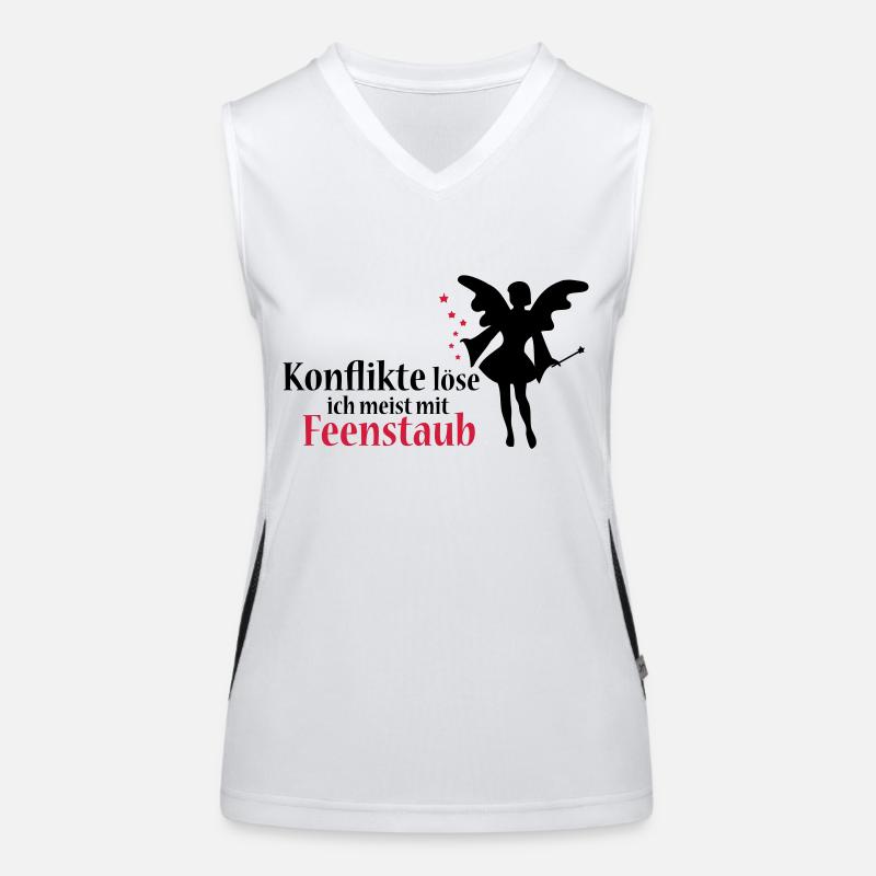 I resolve conflicts usually with fairy dust Women's Functional Contrast Tank Top