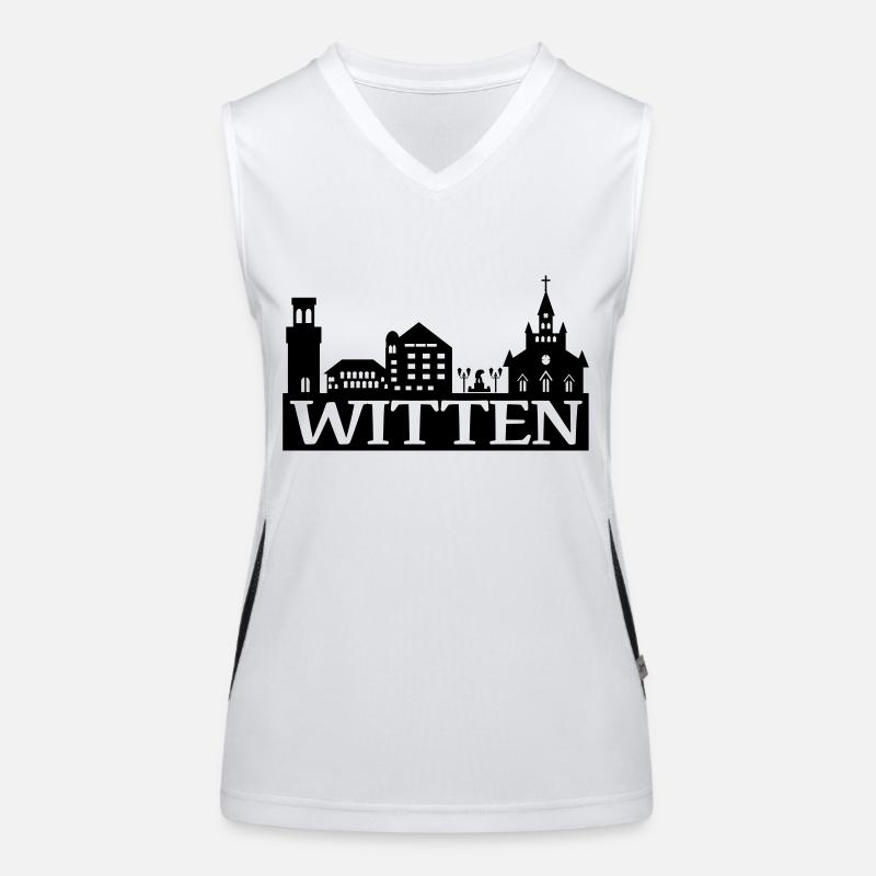 Skyline Witten - Wittener Skyline Funktionelles Kontrast-Tank Top für Frauen
