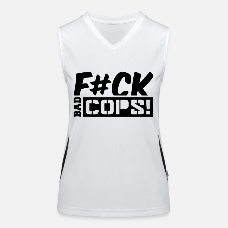 fck_bad_cops_cc1 Funktionelles Kontrast-Tank Top für Frauen