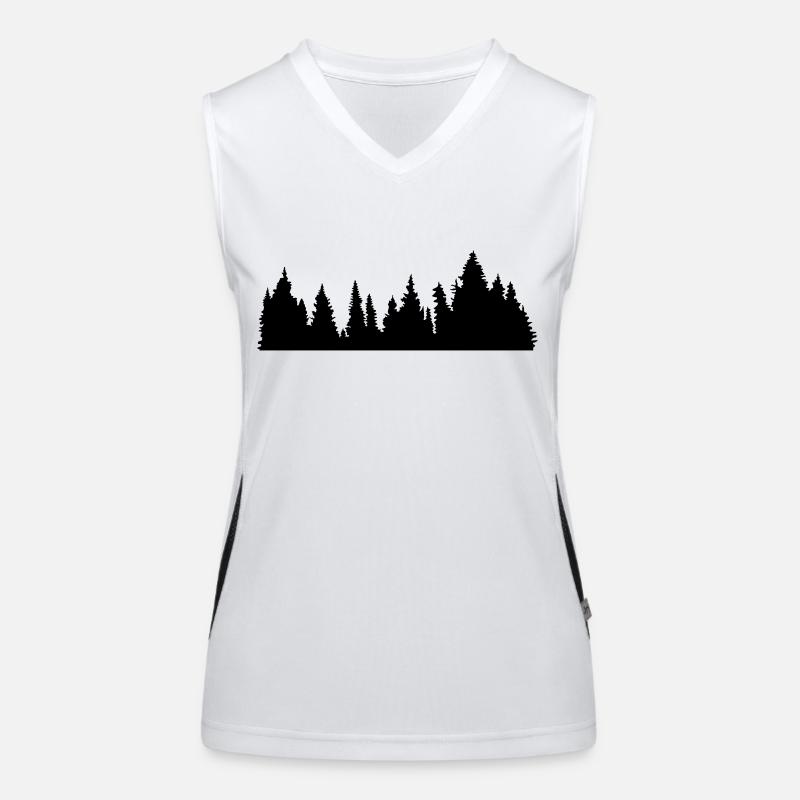 forêt forêt conifère conifère forêt silhouette f Débardeur respirant contrasté Femme