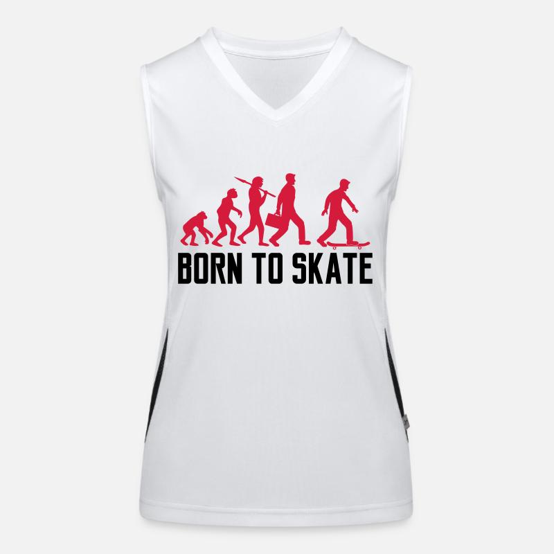text born to skate evolution brett skater skateboa Funktionelles Kontrast-Tank Top für Frauen